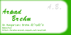 arpad brehm business card